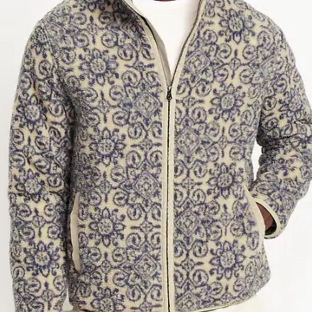 Floral Patterned Sherpa Jacket (Unisex)